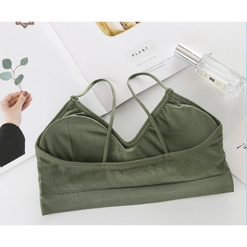 Áo lót nữ hở lưng chữ U kiểu 2 dây freesize 37-60kg sexy cotton có mút đệm mỏng BRA01