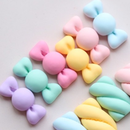 Charm (C331) slime/ Dụng Cụ Charm Trang Trí [Ko Keo &amp; Nút] Hình Kẹo Màu Pastel