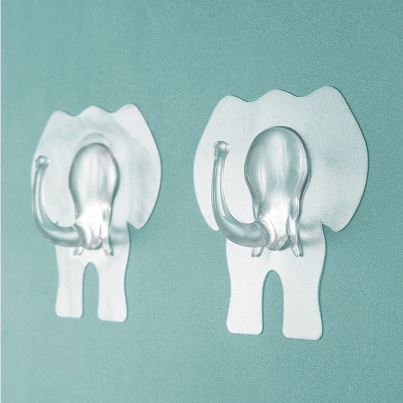 Set 2 Móc Dán Tường Trong Suốt Treo Đồ Tiện Lợi