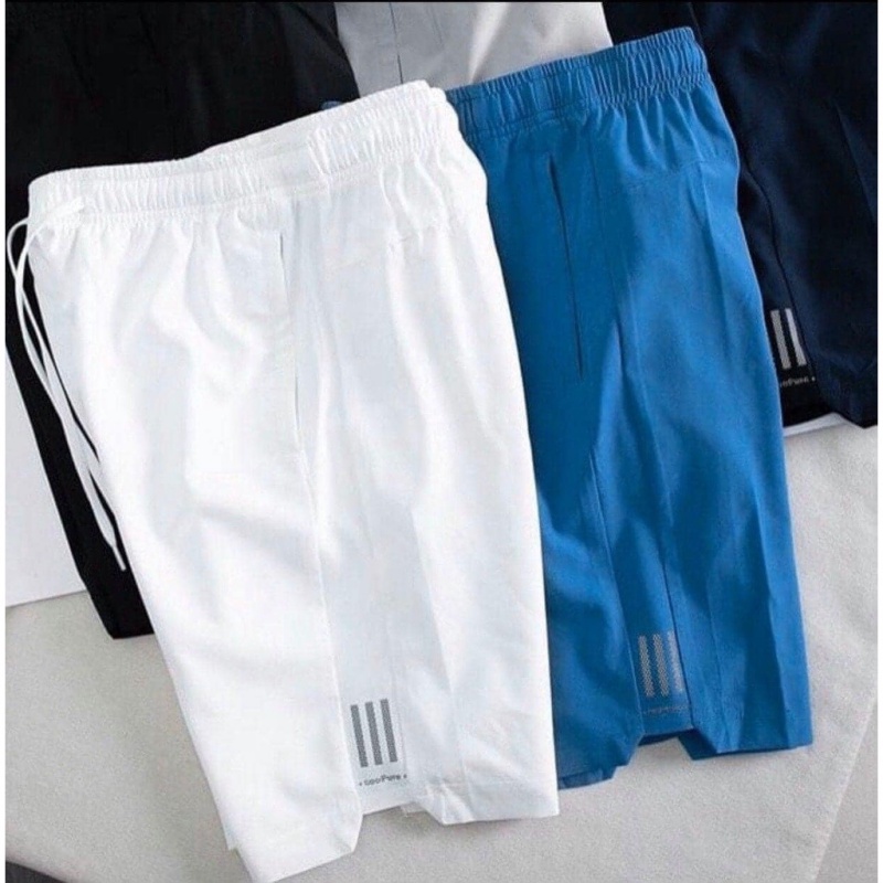 Quần short nam dáng đùi thể thao logo sọc vải dù gió lưng chun Xiaomimi N.001.XCB.2XL