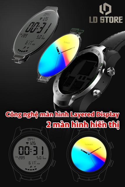 Đồng hồ thông minh Mobvoi Ticwatch Pro bản Quốc tế