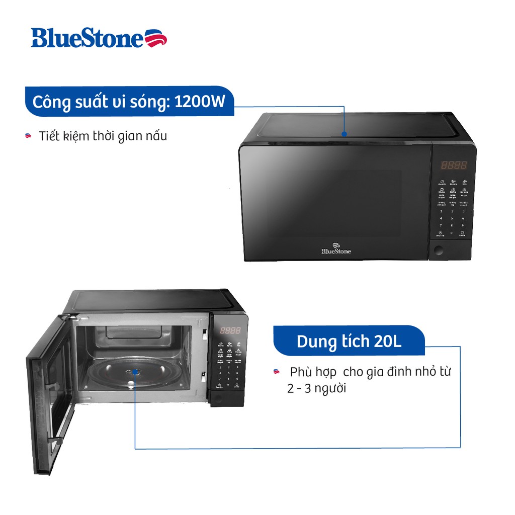 [RẺ HƠN HOÀN TIỀN]Lò vi sóng điện tử Bluestone MOB-7815