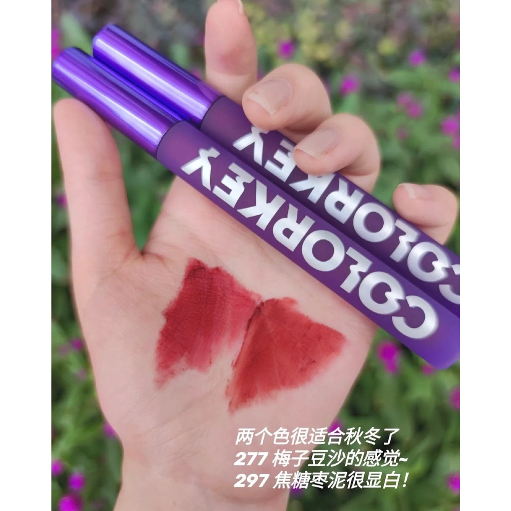 💜Hàng Sẵn 💜 Son Kem Lì Color Key Velvet Lip Vỏ Tím 💜 Chât Kem Mềm Mịn