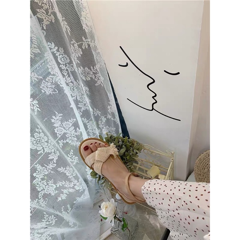 Sandal nơ cói ulzzang Doraeshoppp đi biển vintage