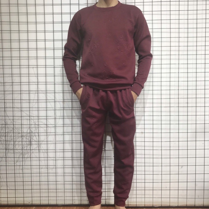 Đồ bộ nỉ nam thu đông dài tay vân Hoa hồng | BigBuy360 - bigbuy360.vn