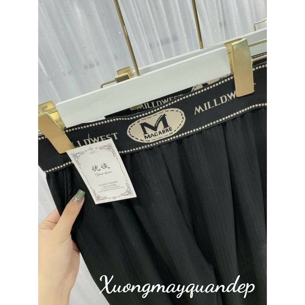 Quần Baggy Boom Thun Tăm Lạnh Đai chữ cạp cao sang choảnh (Size 45-65kg) | BigBuy360 - bigbuy360.vn
