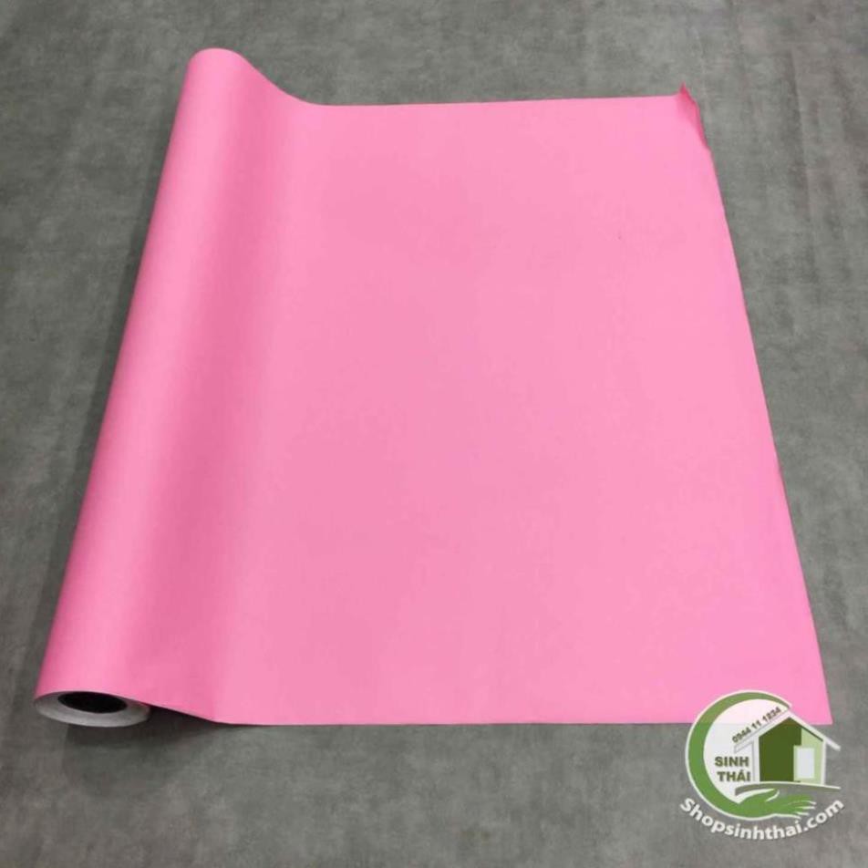 Giấy dán tường màu hồng nhám, khổ 1,2m có sẵn keo