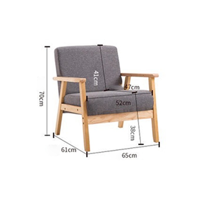 Ghế sofa nỉ đơn giản, Ghế sofa đơn GSF002-N Nội Thất Decor T&T