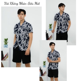 Áo Sơ Mi Đi Biển Họa Tiết Nam Tay Ngắn 07- Áo Sơ Mi Họa Tiết Hawaii, Vintage- Hàng Cao Cấp- Không Nhăn- SMHT - GUSTA