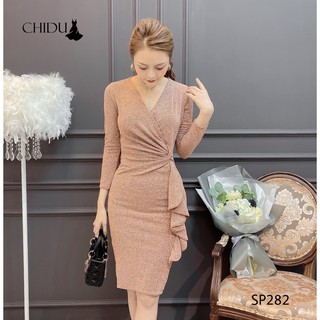 Chidu váy len xoắn eo body sang trọng sp282