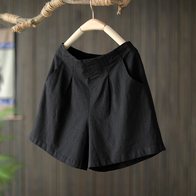 Quần đùi nữ, quần short nữ mặc nhà cạp thun sau - chất đũi hàn co dãn thấm hút mồ hôi - đủ size từ 40&gt;67KG QS01