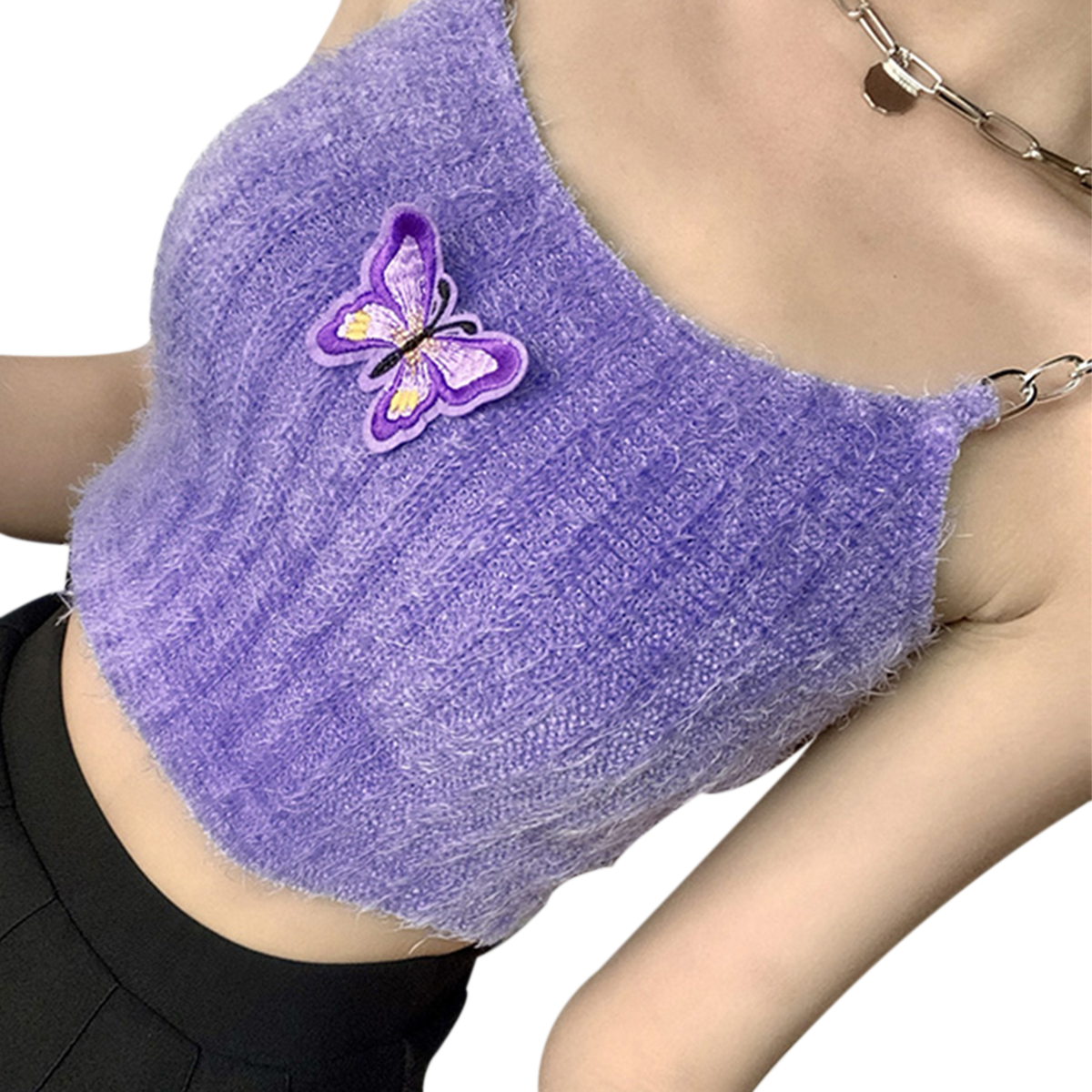 Áo Croptop Dệt Kim Không Tay Cho Nữ | BigBuy360 - bigbuy360.vn