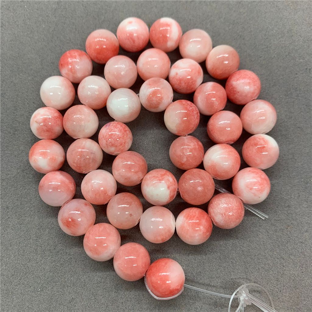 Chuỗi Hạt Đá Ngọc Bích 4-16mm Màu Trắng / Hồng
