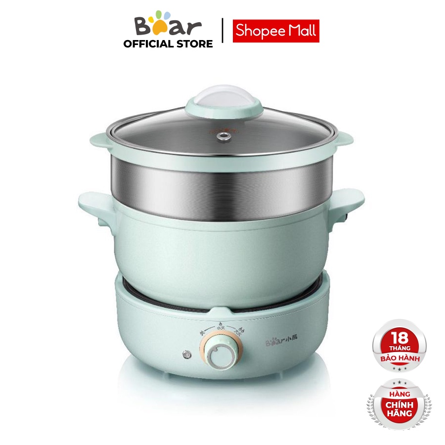 [Mã ELMALL10 giảm 10% đơn 500K] Nồi nấu điện đa năng 2.5L kèm bếp Bear MC-B25V1 - Hàng chính hãng - Bảo hành 18 tháng