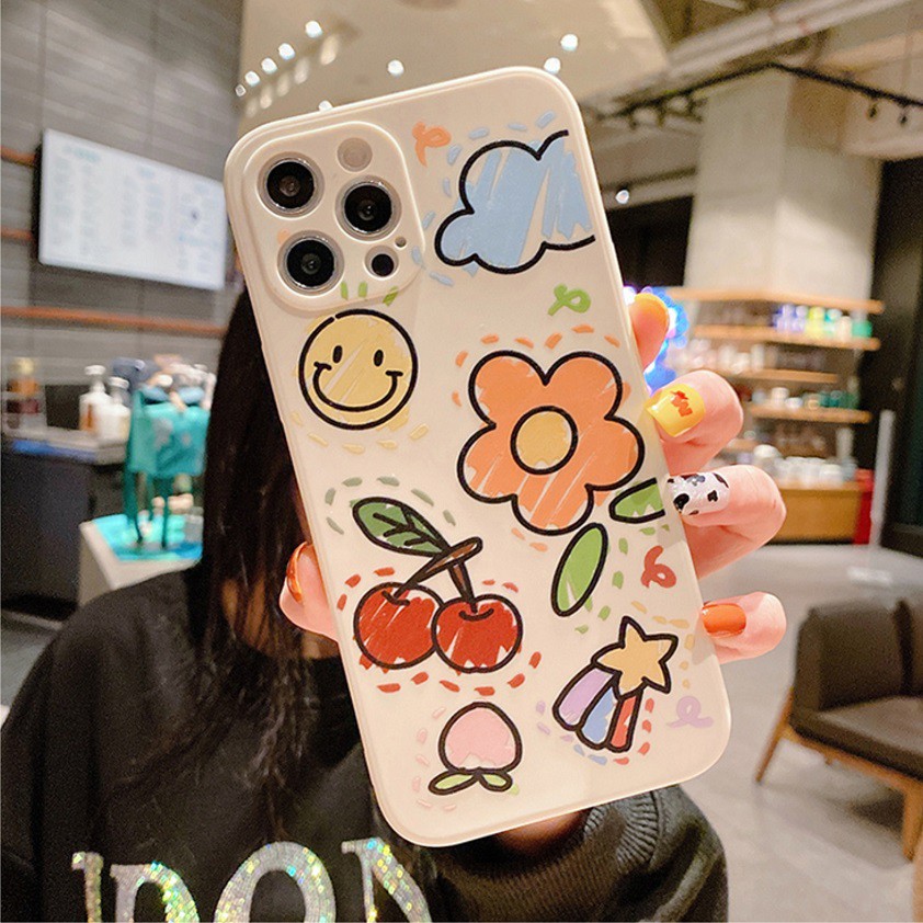 Ốp Lưng Silicon Màu Bảo Vệ CAMERA  Painting - E046