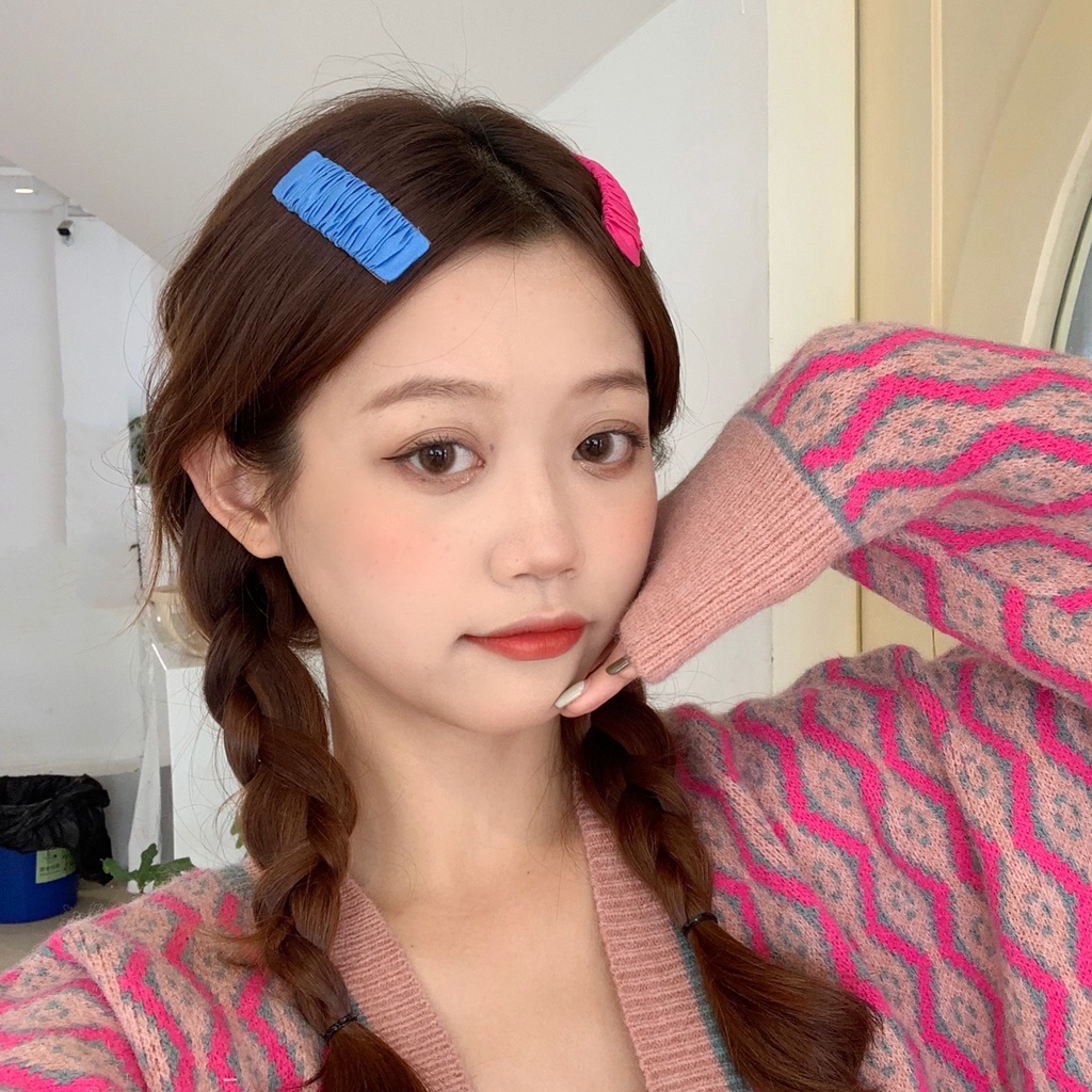 Kẹp tóc vải màu kẹo ngọt dễ thương thời trang dành cho nữ