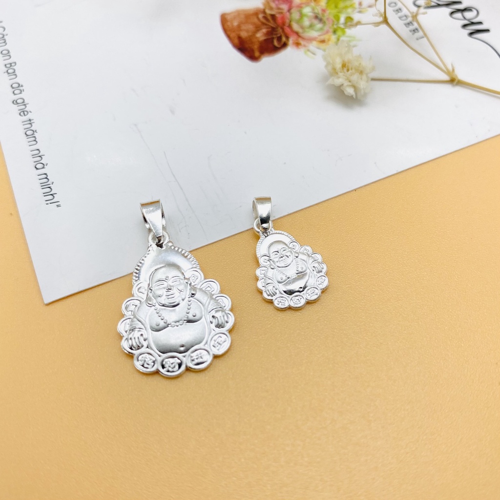 Mặt dây chuyền bạc hình mặt Phật Di Lặc, trang sức Lợi Hoàn
