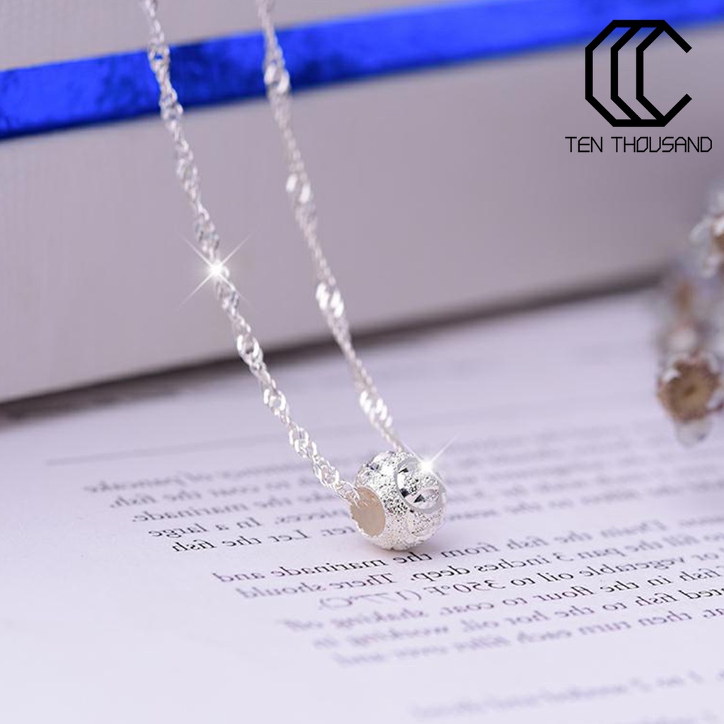 ♋Vòng cổ Bạc May Mắn Đính Hạt Lấp Lánh Dành Cho Nữ