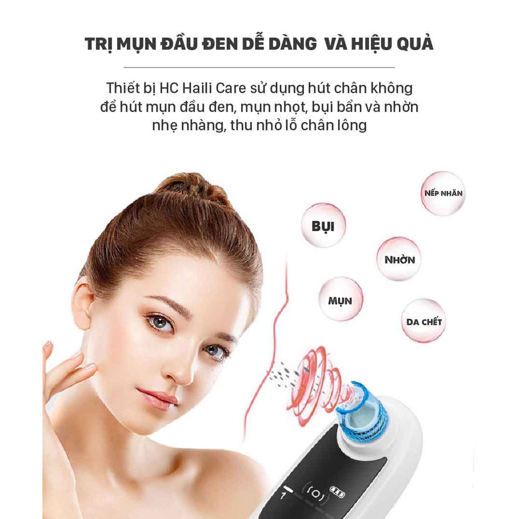 Máy hút mụn cầm tay cao cấp mini Haili Care 3F