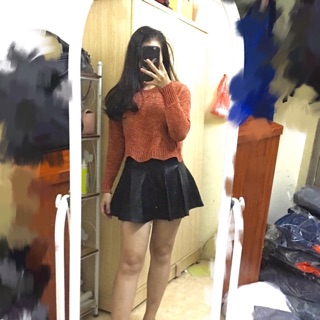 Áo len nhung croptop