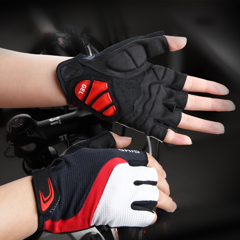 GIYO Găng Tay Hở Ngón Bằng Silicone Gel Chống Sốc Thoáng Khí Dành Cho Người Đi Xe Đạp Leo Núi/Chạy Xe MTB