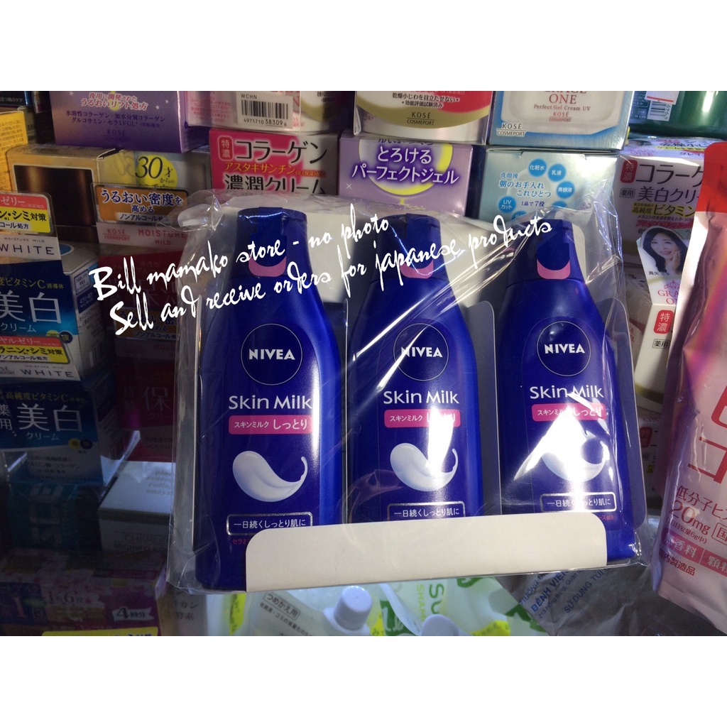 Sữa dưỡng da Nivea Skin Milk Moist 200ml – dành cho da khô/hàng nhật nội địa