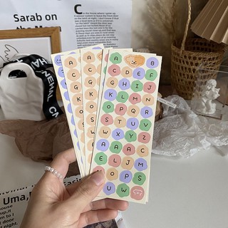 Tấm Sticker Chữ Cái Màu Pastel Hàn Quốc - Hình Dán Alphabet màu dễ thương