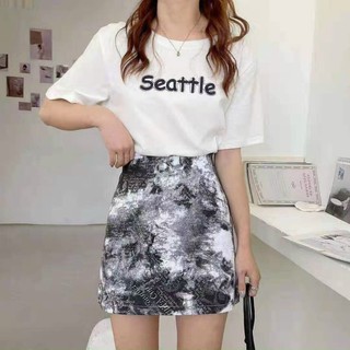 Chân váy loang in chữ siêu hot