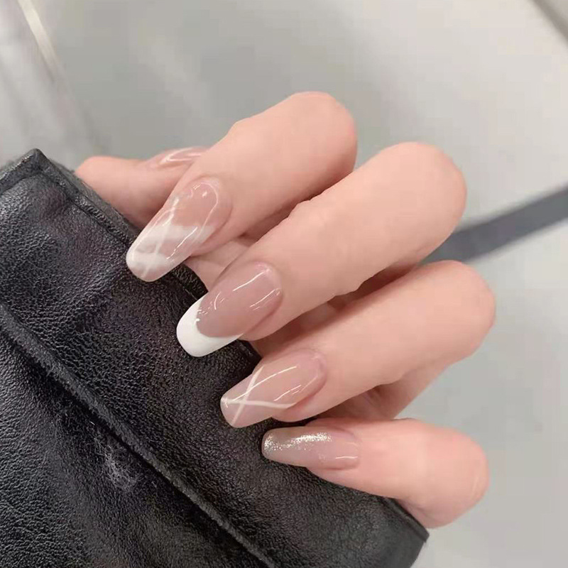 Set 24 móng tay giả màu sắc thời trang tùy chọn kèm keo dán chất lượng cao