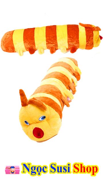 GỐI ÔM CON SÂU NHỒI BÔNG SIZE 90CM DÀI 70CM  ÔM NGỦ - GẤU BÔNG CON SÂU