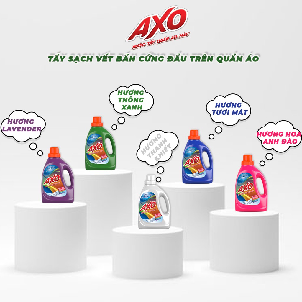 Nước giặt tẩy quần áo màu AXO gói 400ml - Hương Hoa Đào