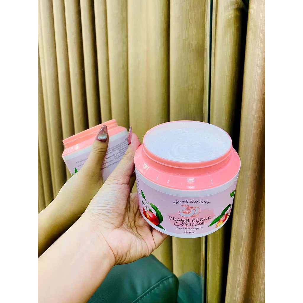 KEM TẨY BODY PEACH CLEAR TỪ HẠT ĐÀO NGHIỀN MỊN -NGỪA MỤN, THẢI ĐỘC, DƯỠNG TRẮNG- KHÔNG GÂY KHÔ DA HERSKIN PRINCESS WHITE