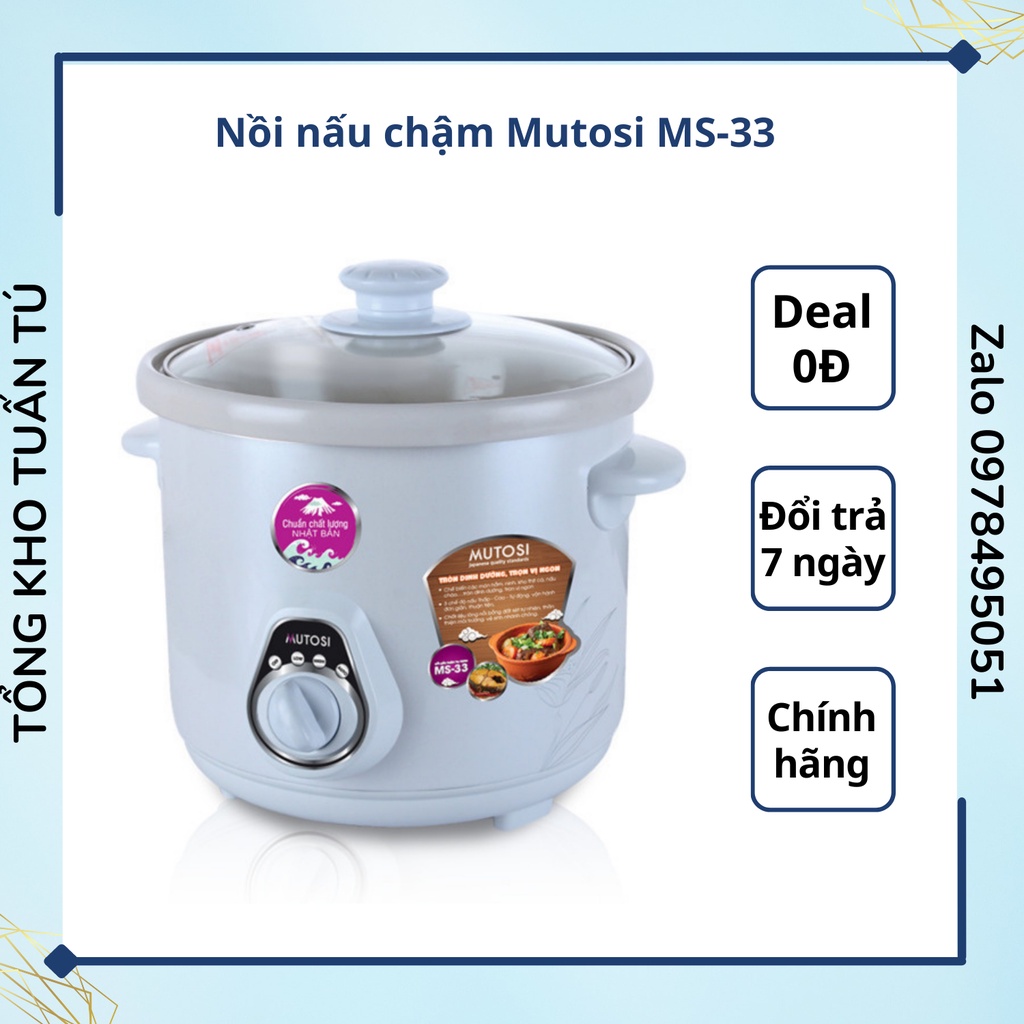 Nồi nấu chậm Mutosi MS-33 đa năng giữ nhiệt nhập khẩu Nhật Bản cao cấp