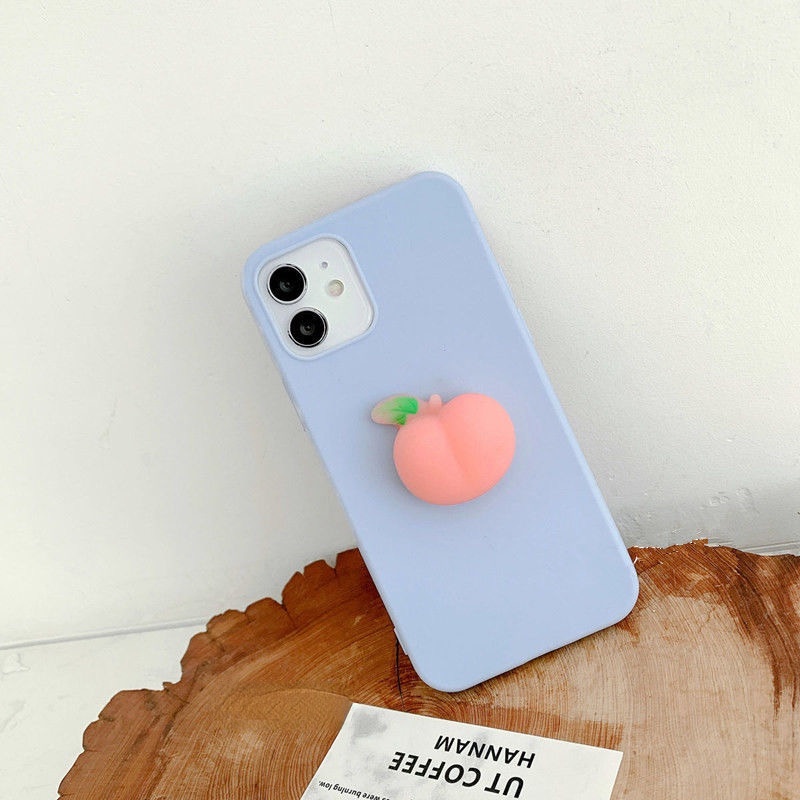 Ốp điện thoại TPU silicon mềm hình quả đào 3D cho OPPO Realme C12 C15 C17 C20 C25
