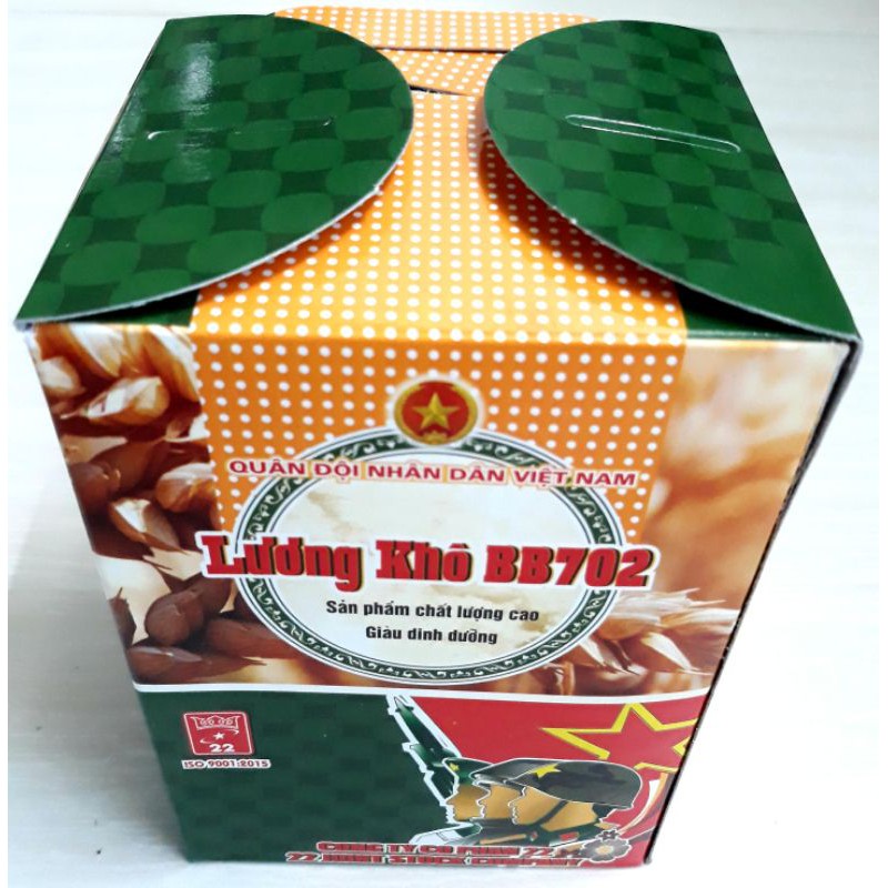 LƯƠNG KHÔ BỘ BINH BB702 - MỘT HỘP 10 PHONG [Công ty cổ phần 22] [700g] [HSD 1 năm] [BB702] [Lương khô quân đội]