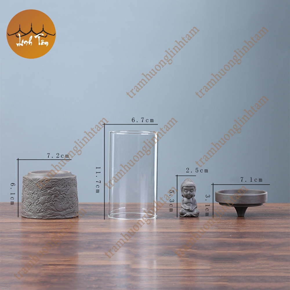 Thác khói trầm hương tặng 3 nụ trầm tháp rồng phong thủy