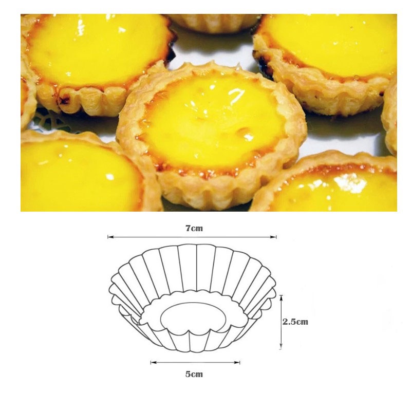 Khuôn làm bánh tart trứng bằng nhôm tiện dụng kích thước 7cm