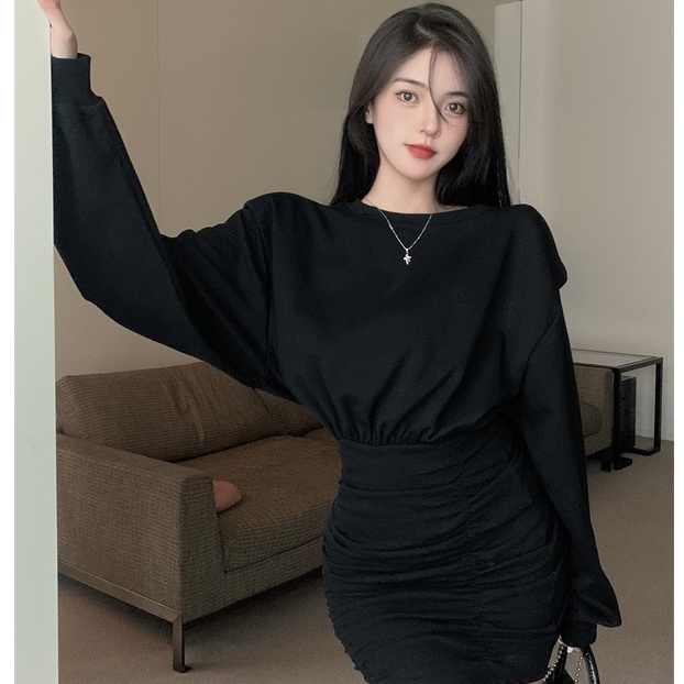 【ZHELIHANGFEI】Đầm Nữ Tay Dài Kiểu Dáng Thời Trang Quyến Rũ