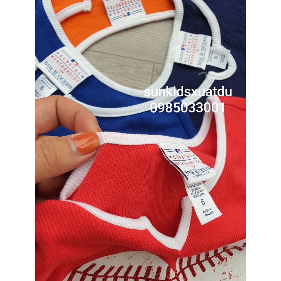 Áo thun gân cộc tay bóng chày