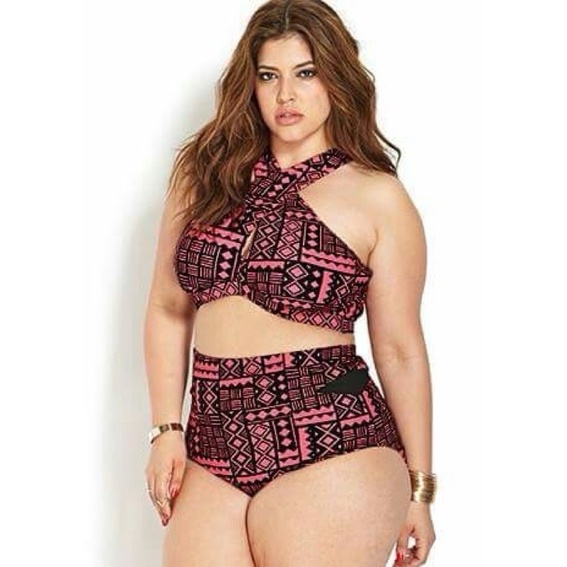 bộ bikini đi biển bơi bao xinh big size đen hồng yếm size đại 75-115kg