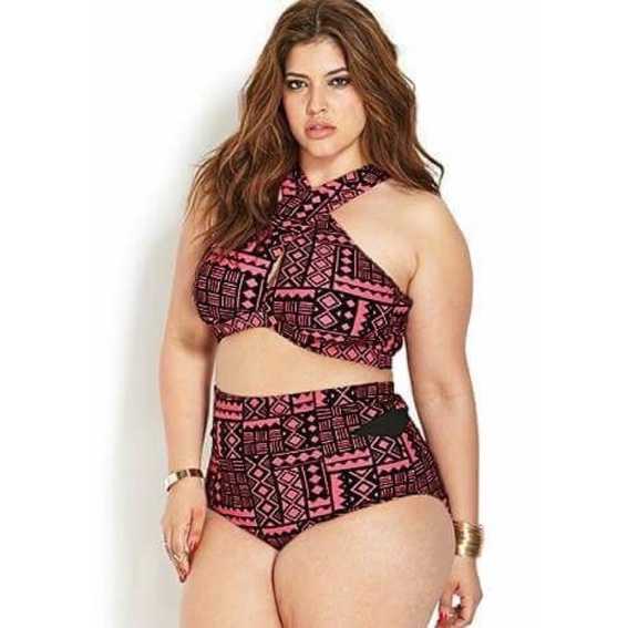 Bộ bikini đi biển bơi bao xinh big size đen hồng yếm size đại 75-115kg