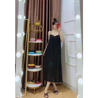 Đầm đi biển 2 dây dập ly