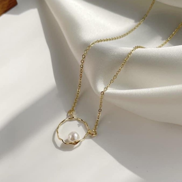 Dây chuyền bạc cho nữ, Mẫu mới hình tròn sóng nước mix trai siêu xinh, nhẹ nhàng tinh tế Mainomi Shop Bạc Xinh