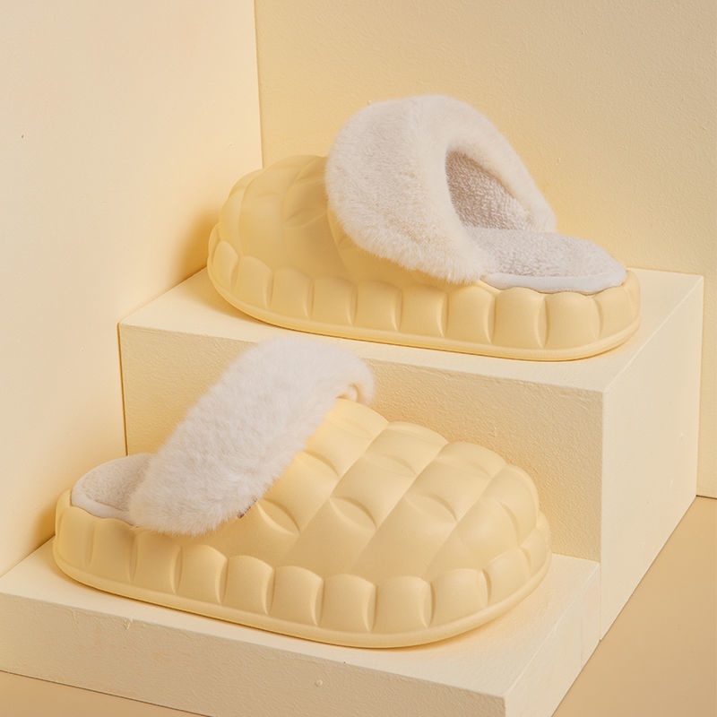 Dép Cotton Đi Trong Nhà Đế Dày Có Thể Tháo Rời Họa Tiết Hoạt Hình Phong Cách Mới Cho Nữ