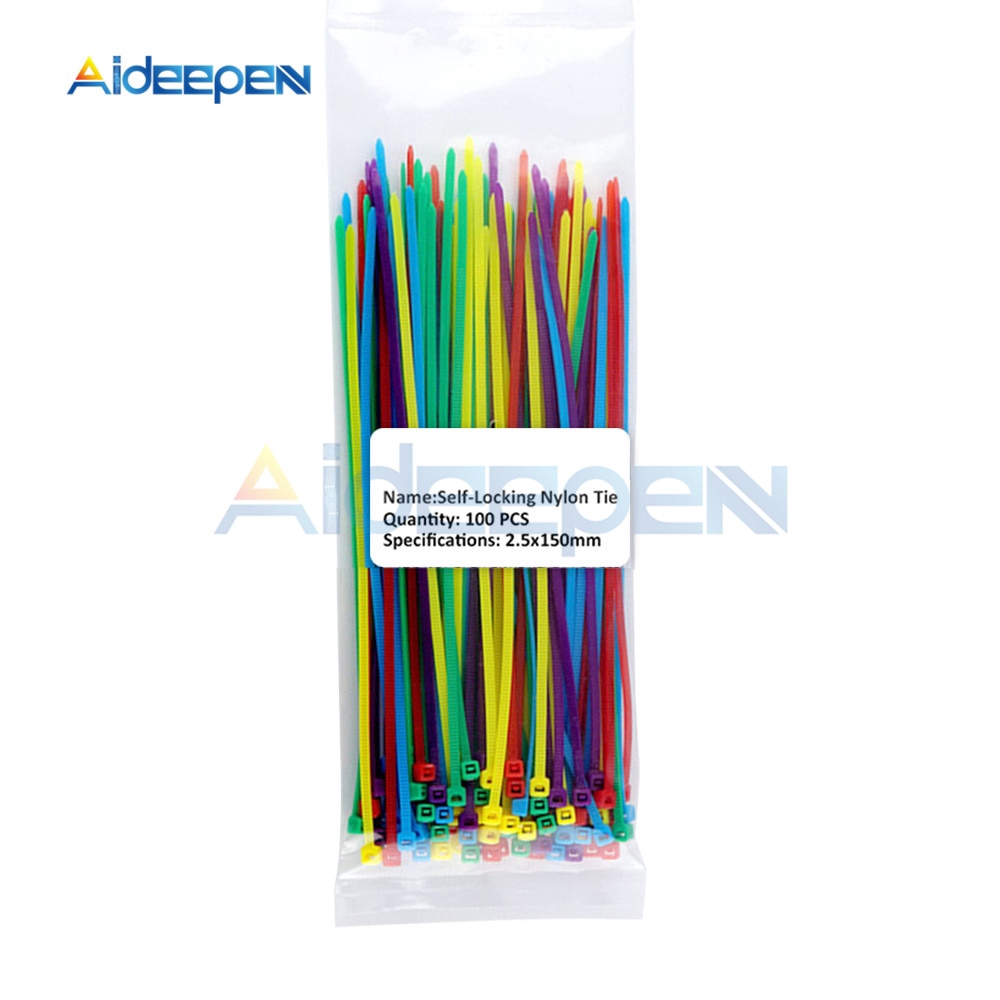 Set 100 dây rút nhựa nylon tự khóa 100mm/150mm/200mm có 10 màu đẹp mắt
