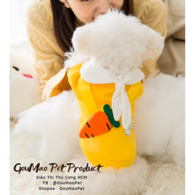 [Mã PET50K giảm Giảm 10% - Tối đa 50K đơn từ 250K]  áo hodie dành cho chó mèo : áo họa tiết kute, hình gấu