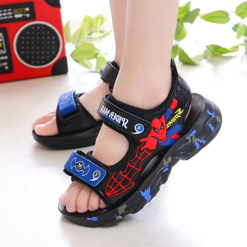 Xăng đan Đi Biển Chống Trượt Họa Tiết Hoạt Hình Người Nhện Cho Bé Trai