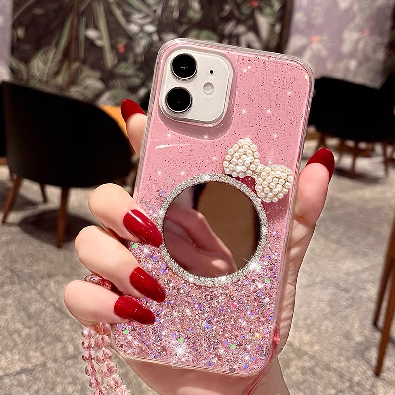 Ốp Điện Thoại tpu Mềm Gắn Gương Lấp Lánh Cho Iphone 12 pro max 11 pro max xs max xr x 13promax