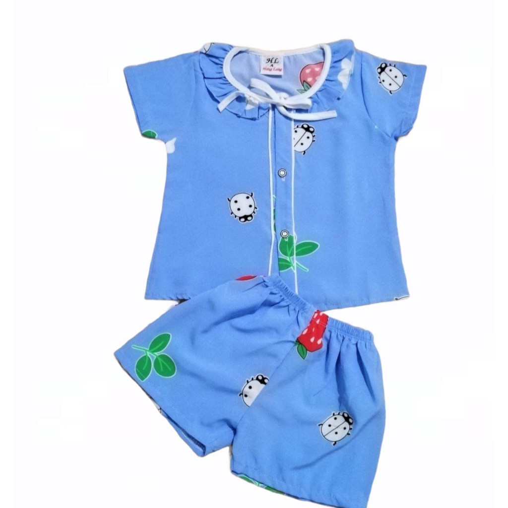 Bộ đồ pijama cực xinh xắn cho bé gái từ 8-18kg, vải kate lụa mềm mịn bao mát mẻ.