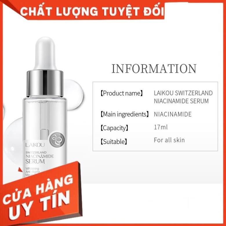 [FreeshipMax] Serum Tinh Chất Nicotinamide LAIKOU Dưỡng Trắng Sáng Da Mặt 17ml